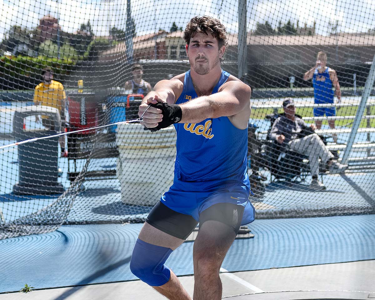 UCLA thrower preparing to throw