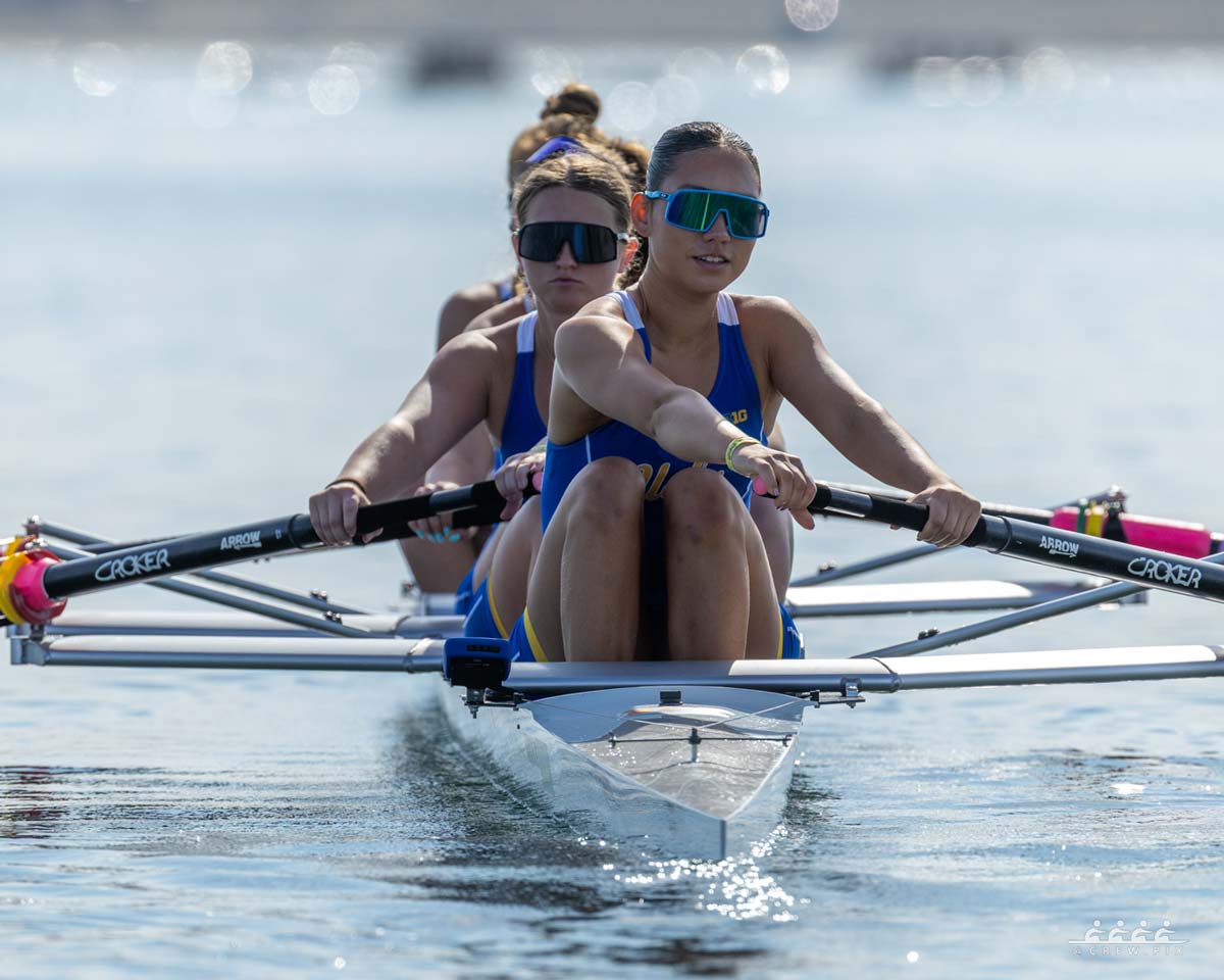 women's rowing team in action