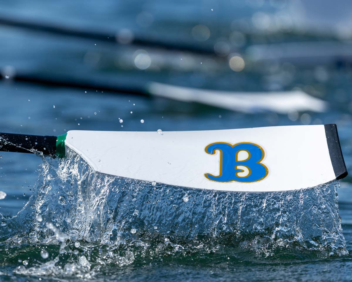 women's rowing oar closeup